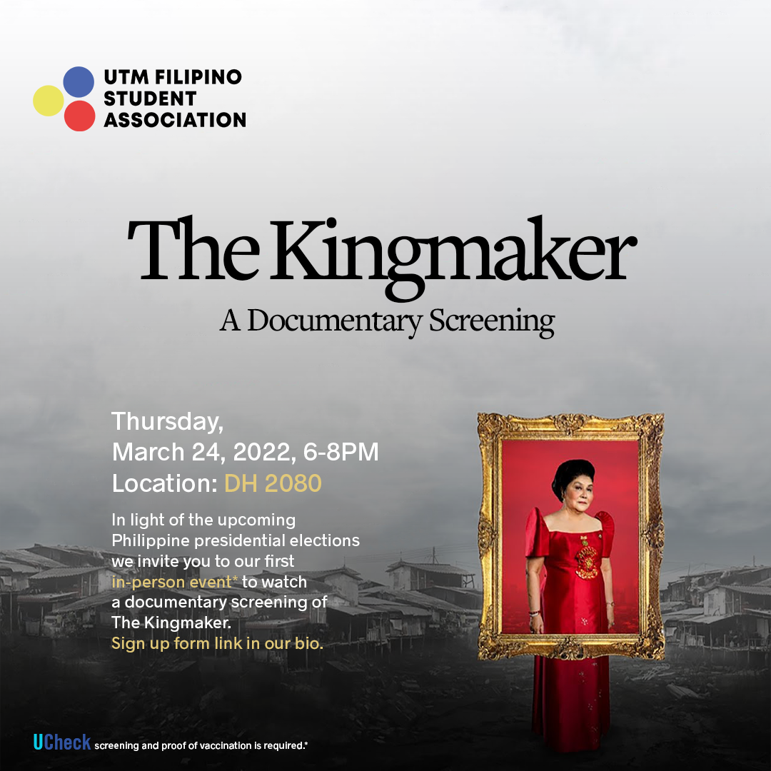 Cover picture of UTM FSA Kingmaker Documentary Screening Poster